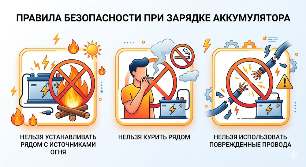 Безопасная зарядка аккумулятора автомобиля с соблюдением правил